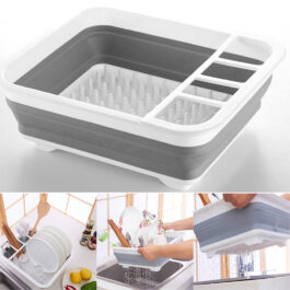 Collapsible Dish Drainer Dinnerware Portable Folding Rack